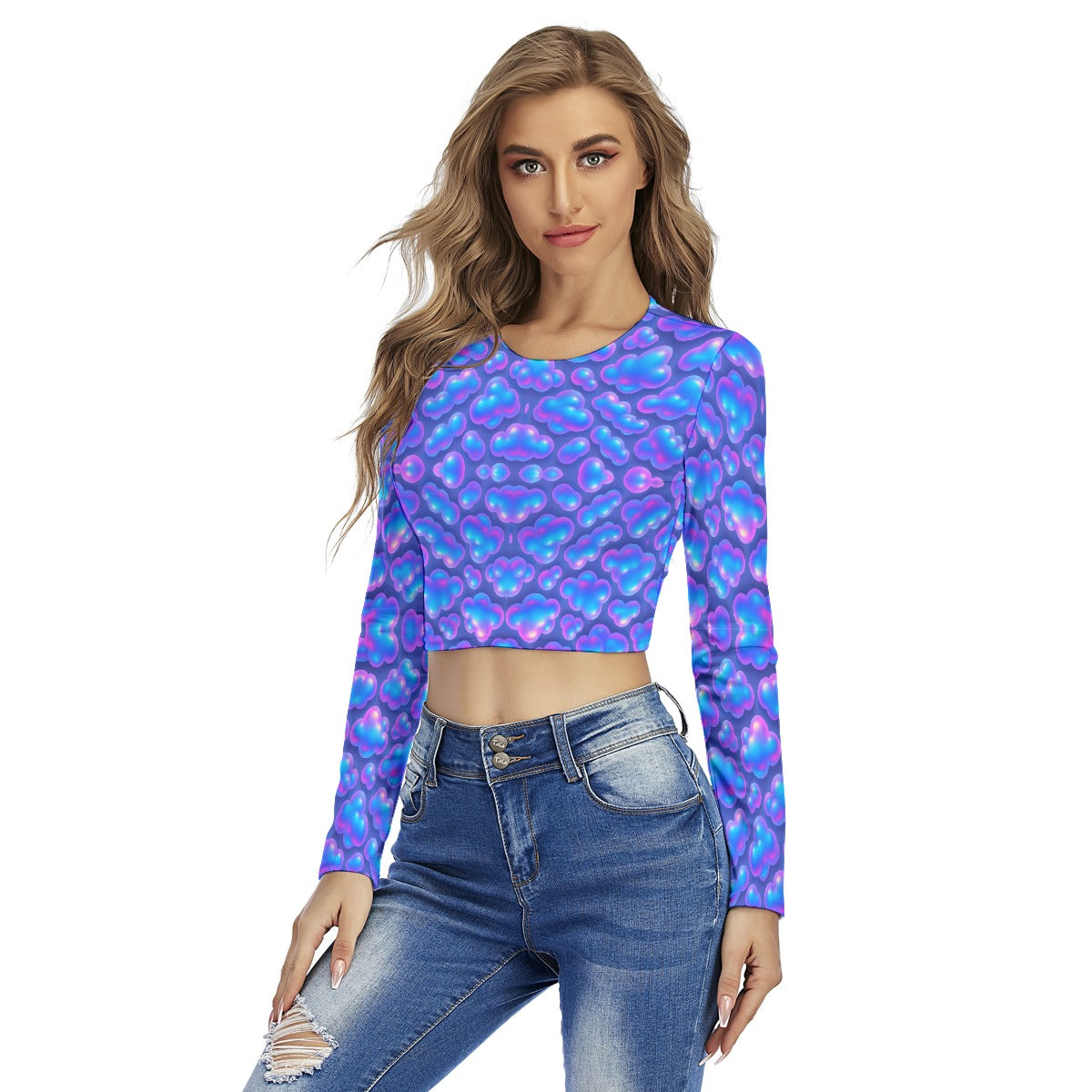 Women's Round Neck Crop Top T-Shirt