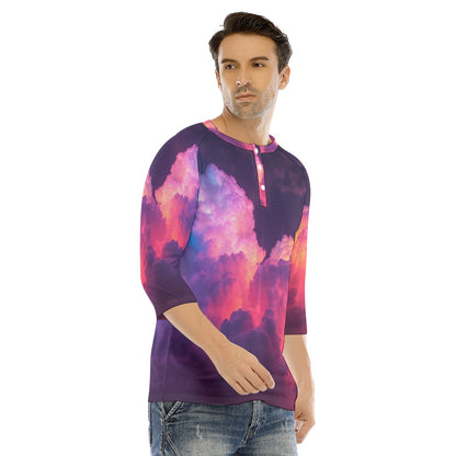 Men's Bracelet Sleeve T-shirt With Button Closure - view 2