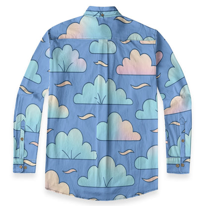 Men's Casual Lapel Long Sleeve Shirt|125GSM Cotton