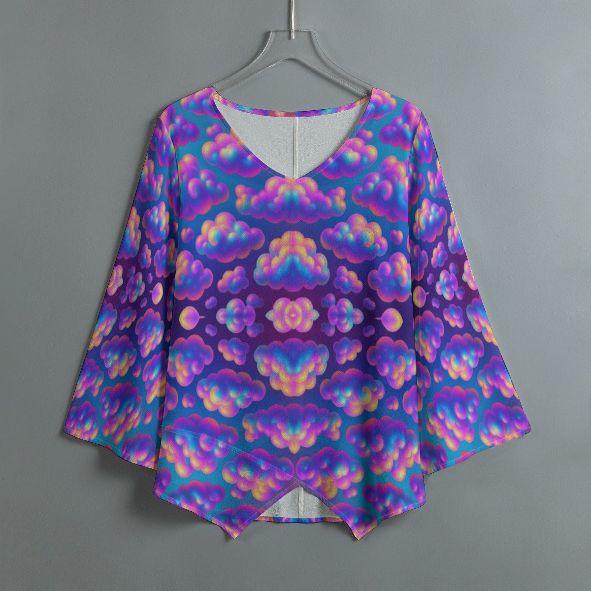 Women's V-neck T-shirt With Irregular Hem