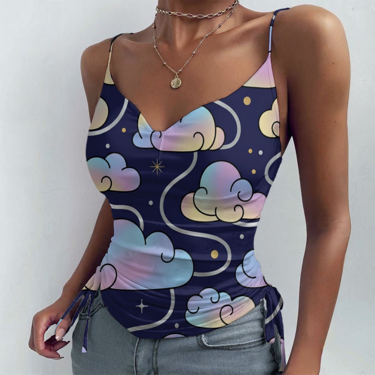 All-over Print Drawstring Camisole