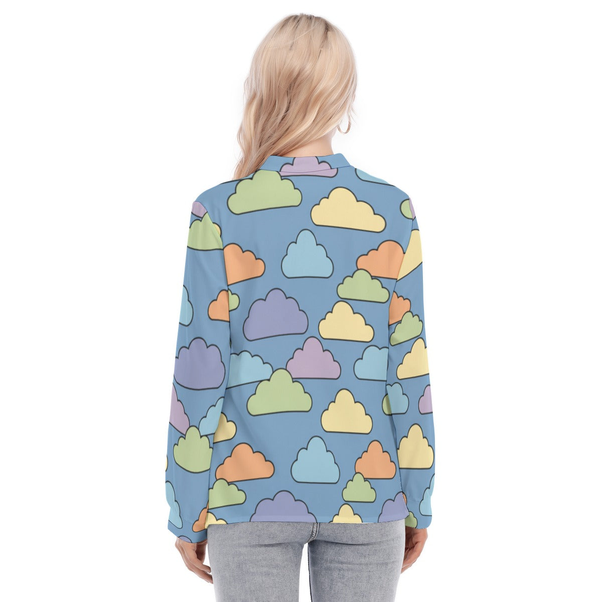 Women's Long Sleeve Blouse With Button Closure