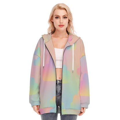 Women's Long Hoodie With Zipper Closure