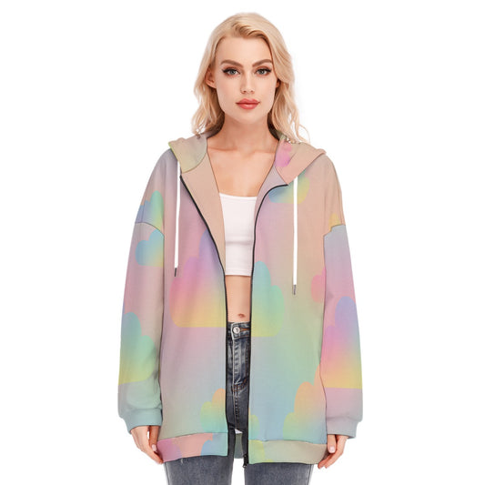 Women's Long Hoodie With Zipper Closure