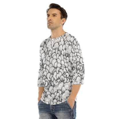 Men's Bracelet Sleeve T-shirt With Button Closure - view 3