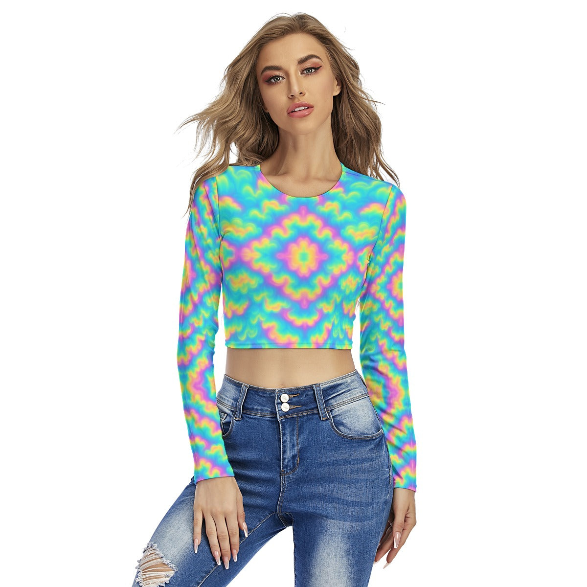 Women's Round Neck Crop Top T-Shirt