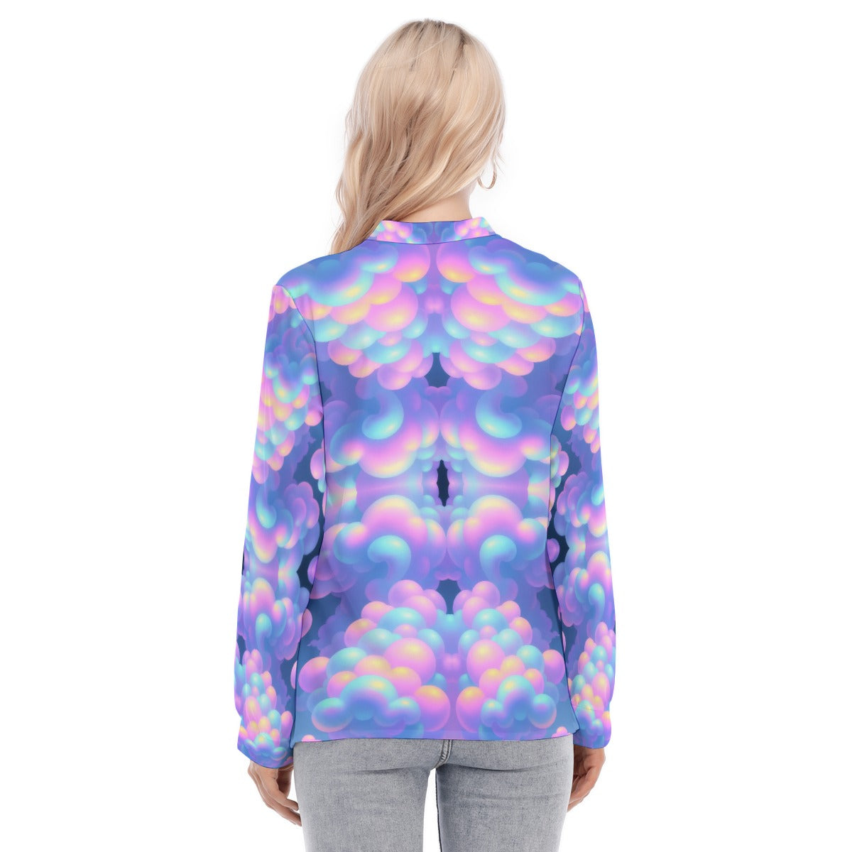 Women's Long Sleeve Blouse With Button Closure