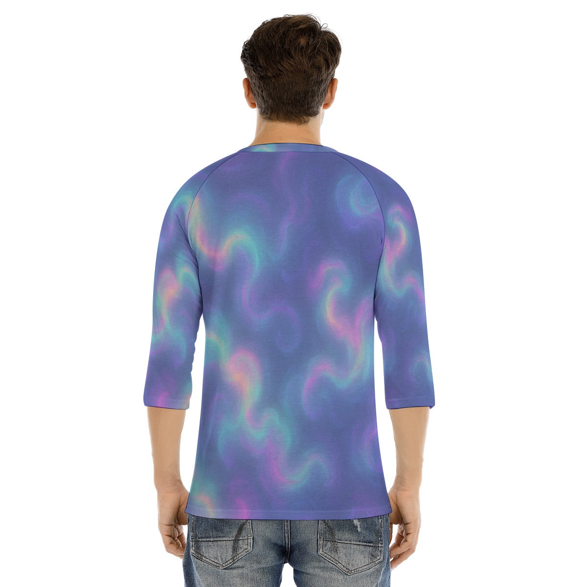 Men's Bracelet Sleeve T-shirt With Button Closure - view 4