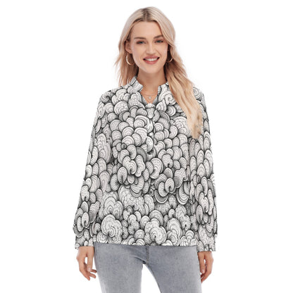 Women's Long Sleeve Blouse With Button Closure