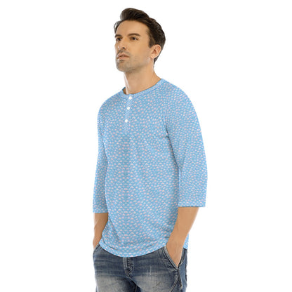 Men's Bracelet Sleeve T-shirt With Button Closure - view 3