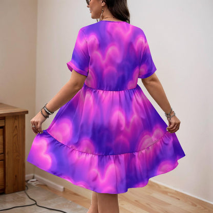 Women’s Floral V-Neck Short Sleeve Dress