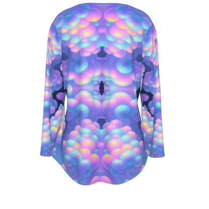 Women's V-neck T-shirt With Irregular Hem