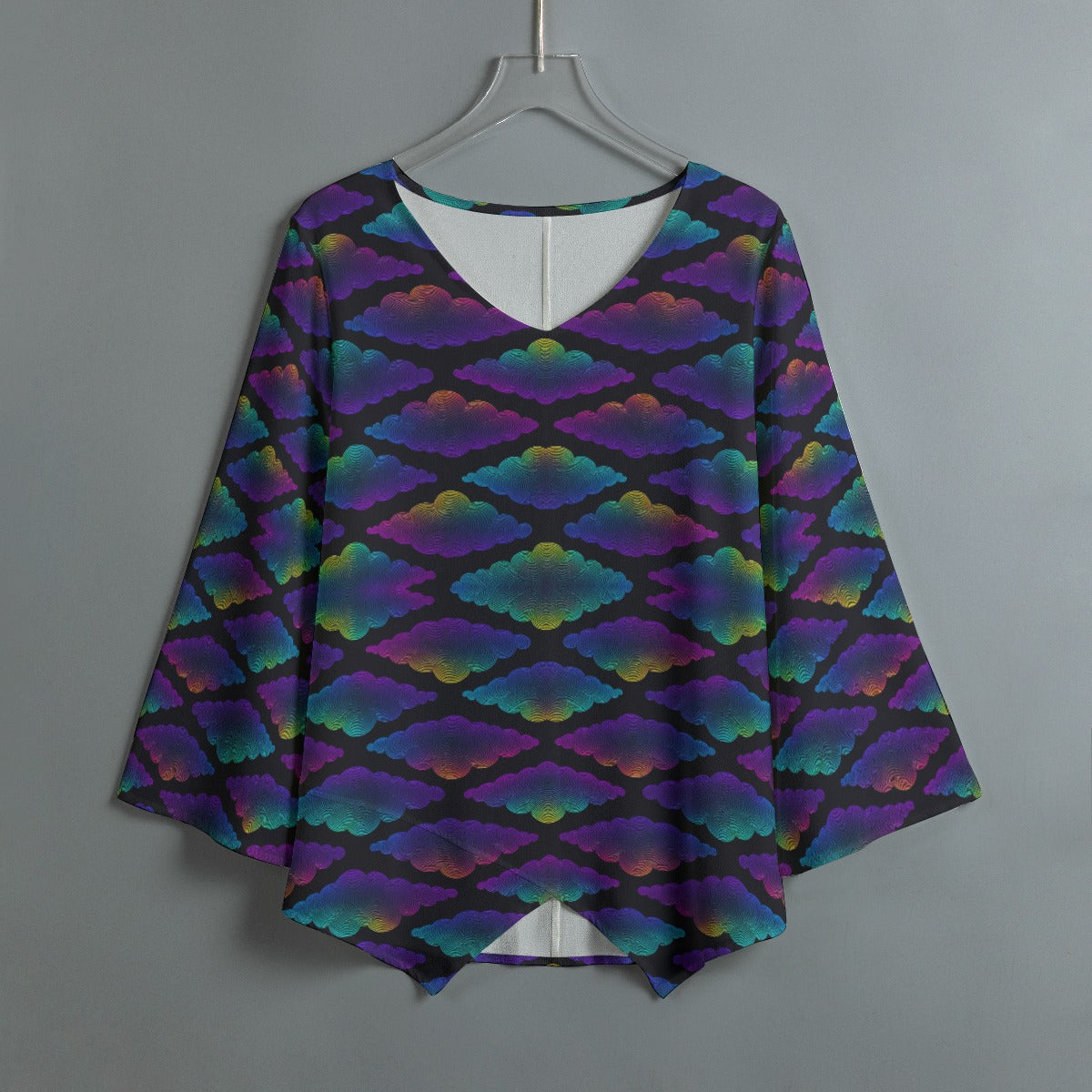 Women's V-neck T-shirt With Irregular Hem