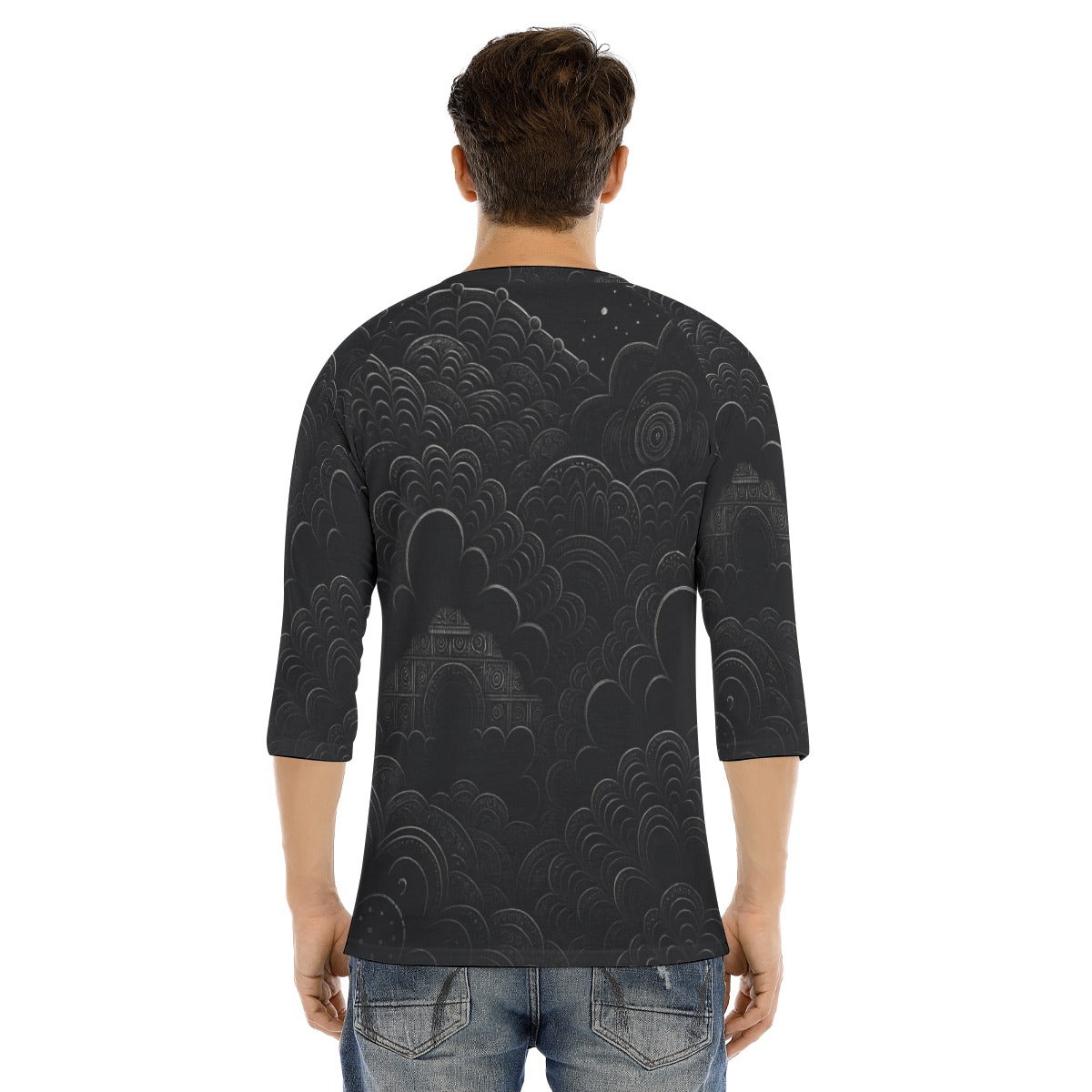 Men's Bracelet Sleeve T-shirt With Button Closure - view 4