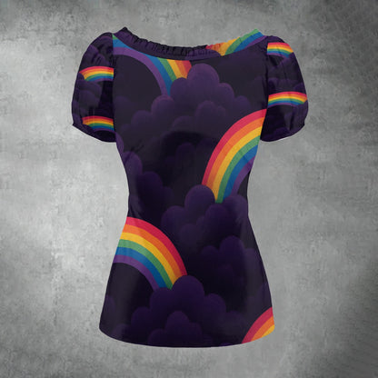 Women's Puff Sleeve Pleated Shirt