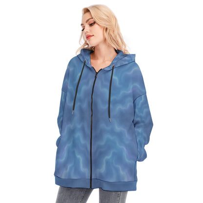 Women's Long Hoodie With Zipper Closure