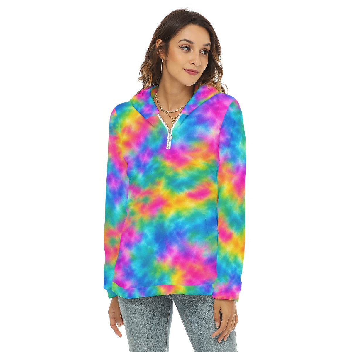 Women's Borg Fleece Hoodie With Half Zip by O’Nimbus – view 3