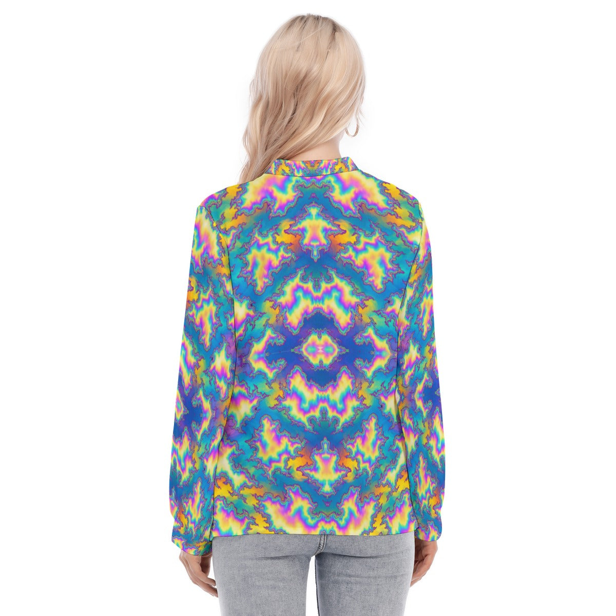 Women's Long Sleeve Blouse With Button Closure