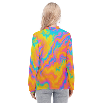 Women's Long Sleeve Blouse With Button Closure