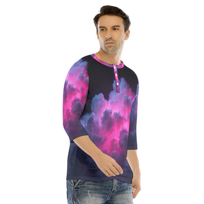 Men's Bracelet Sleeve T-shirt With Button Closure - view 2