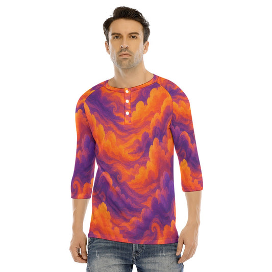 Men's Bracelet Sleeve T-shirt With Button Closure - view 1