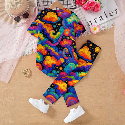 Unisex Kids' Casual Top and Pants Set