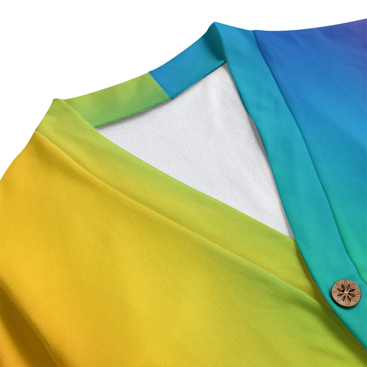 Unisex V-neck Knitted Fleece Cardigan With Button Closure