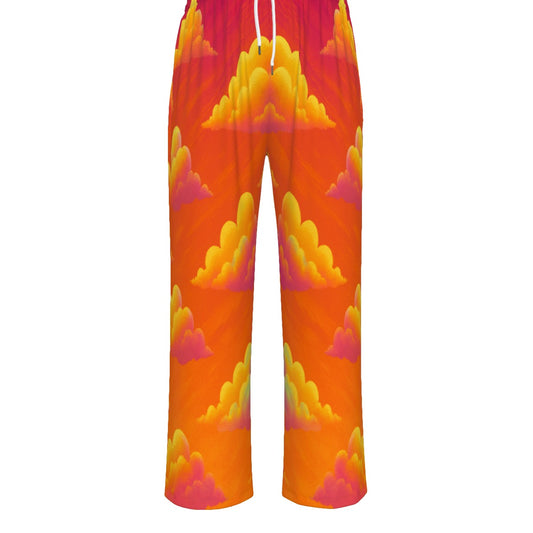 Unisex Knitted Fleece Wide Leg Pants