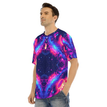Men's Raglan Sleeve T-shirt With Button Closure