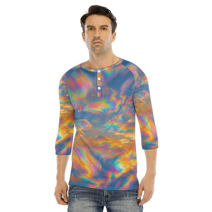 Men's Bracelet Sleeve T-shirt With Button Closure - view 1