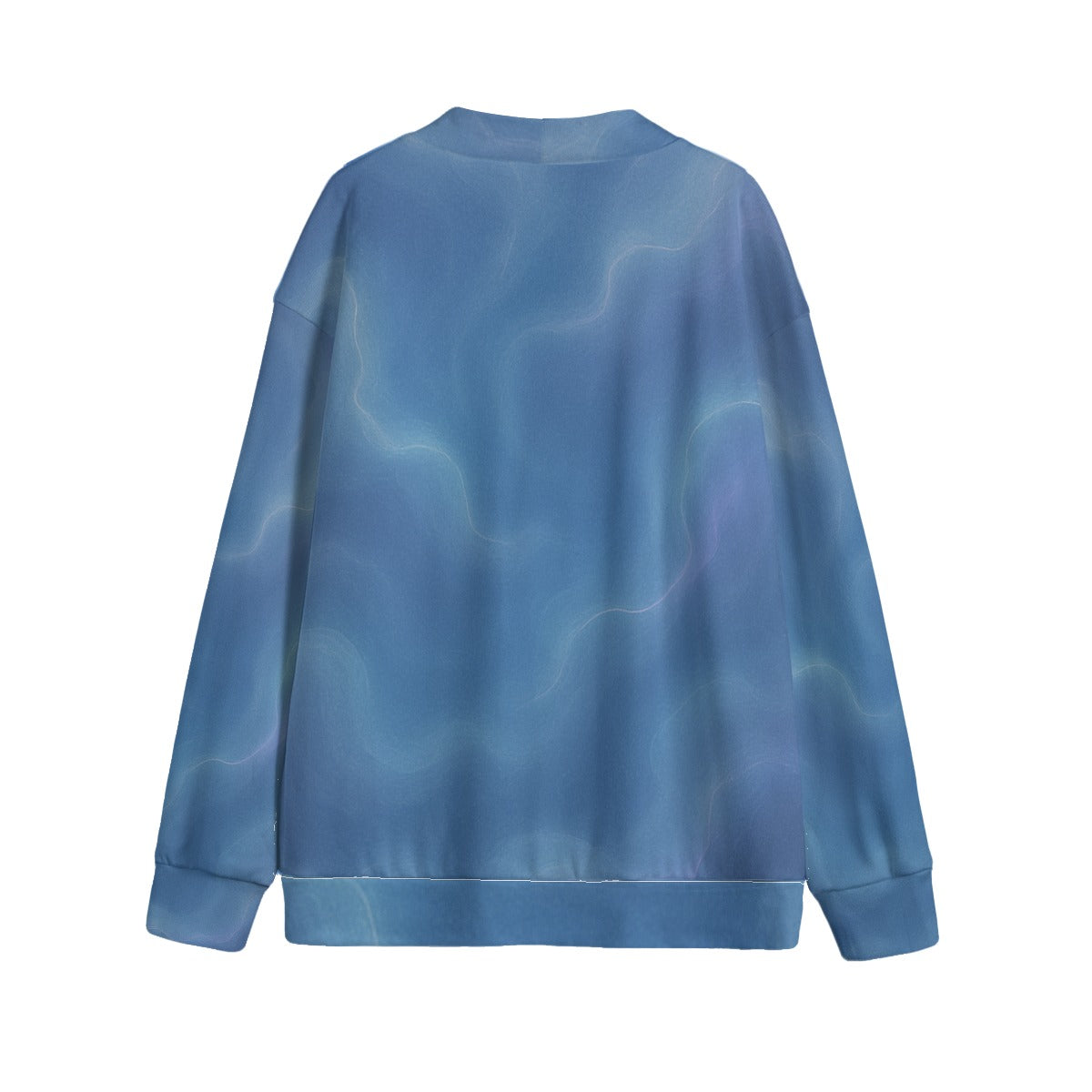 Unisex V-neck Knitted Fleece Cardigan With Button Closure