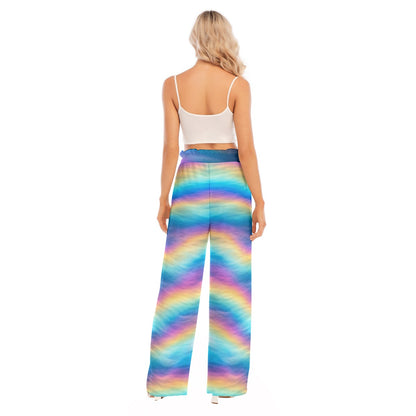 Women's Waist Fungus Edge Wide-leg Pants