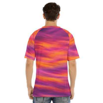 Men's Raglan Sleeve T-shirt With Button Closure