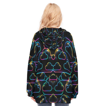 Women's Long Hoodie With Zipper Closure