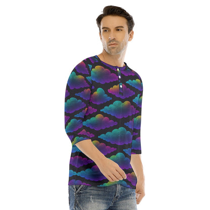 Men's Bracelet Sleeve T-shirt With Button Closure - view 2