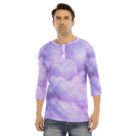 Men's Bracelet Sleeve T-shirt With Button Closure - view 1