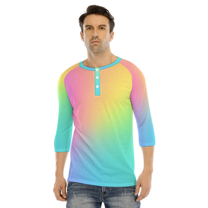 Men's Bracelet Sleeve T-shirt With Button Closure - view 1