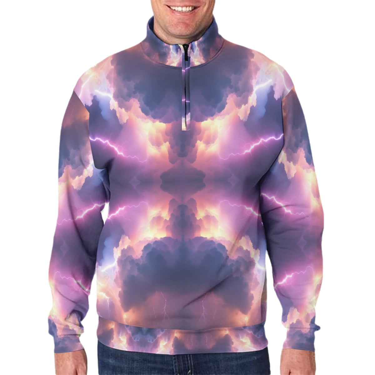 Men's Hidden Half-Zip Placket Hoodie