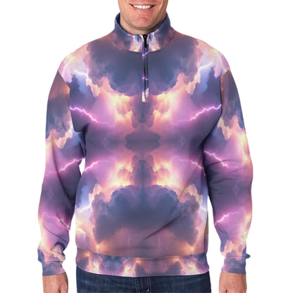 Men's Hidden Half-Zip Placket Hoodie