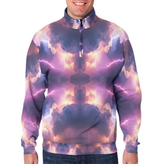 Men's Hidden Half-Zip Placket Hoodie