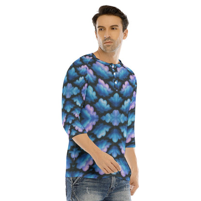 Men's Bracelet Sleeve T-shirt With Button Closure - view 2