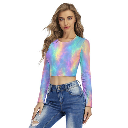 Women's Round Neck Crop Top T-Shirt