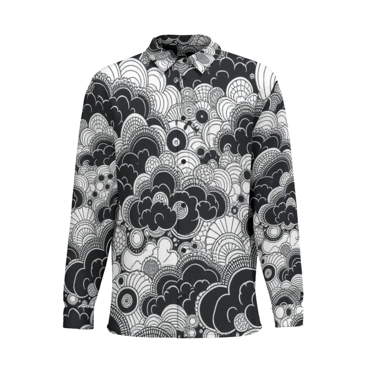 Men's Business Lapel Long Sleeve Shirt With Pocket|110GSM Imitation Flax