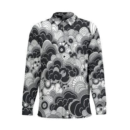 Men's Business Lapel Long Sleeve Shirt With Pocket|110GSM Imitation Flax