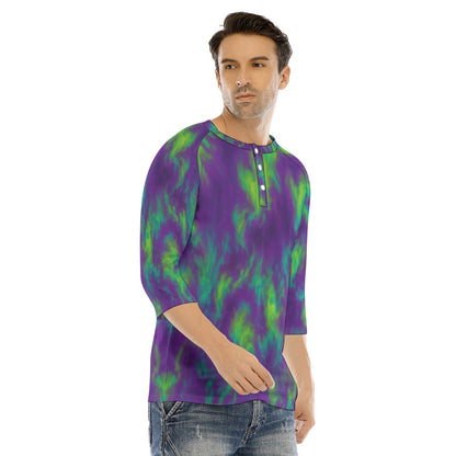 Men's Bracelet Sleeve T-shirt With Button Closure - view 2