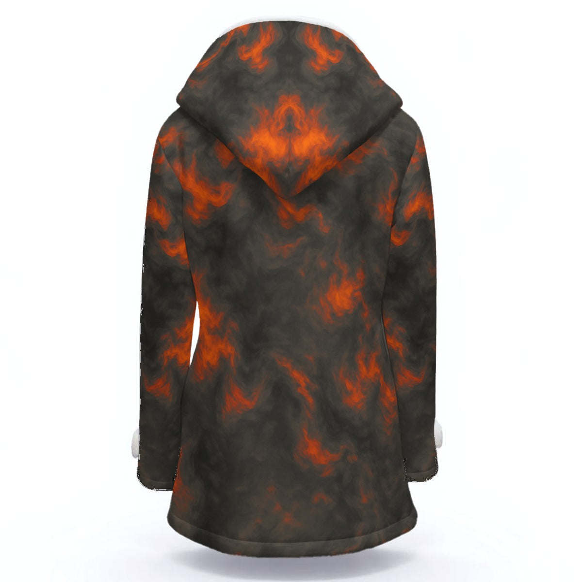 Women's Hooded Double-Breasted Winter Coat With Fleece