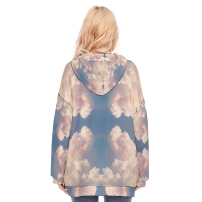 Women's Long Hoodie With Zipper Closure