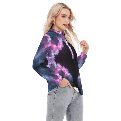 Women's Long Sleeve Blouse With Button Closure