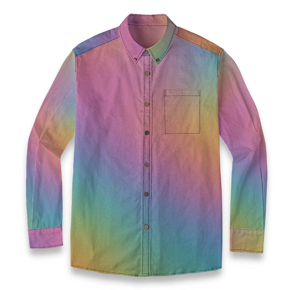 Men's Casual Lapel Long Sleeve Shirt|125GSM Cotton