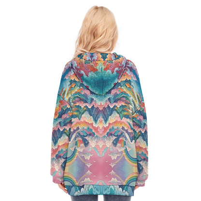 Women's Long Hoodie With Zipper Closure